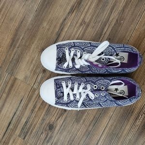 Purple and Silve Converse Size 10.5